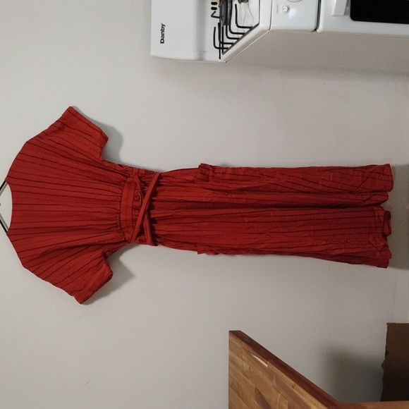 Urban Outfitters | Orange and Navy Terra Cota Maxi Wrap Dress | Women's S | NWT - Picture 6 of 6
